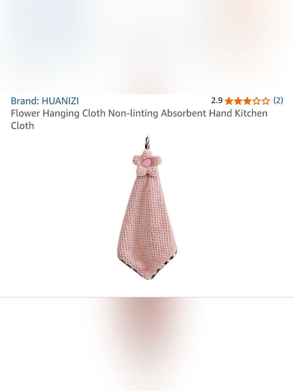 Pink Flower Hanging Kids Bib Towel